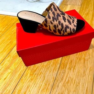 Brown/Tan Cheetah Print Faux Suede sandal